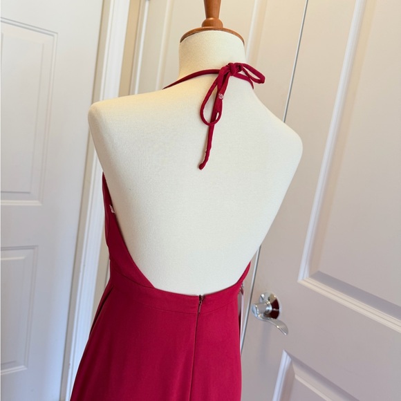 JJs House Raspberry Red Halter Maxi Dress - Picture 12 of 13